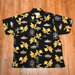 Kamp Shirt by Eagle Crest Inc U.S. Army Print Button Front Shirt Sz XXL #66629‎